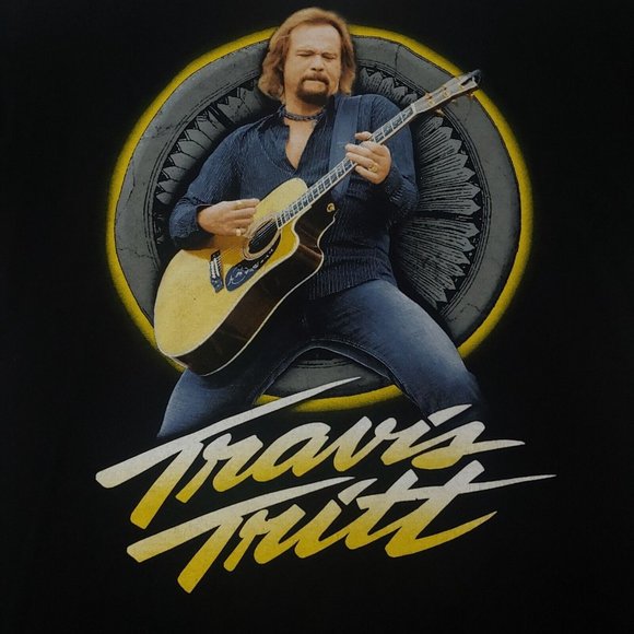 Travis Tritt Live Tour 2011 Men M T Shirt Black Country Music Graphic Dates EUC - Picture 2 of 5